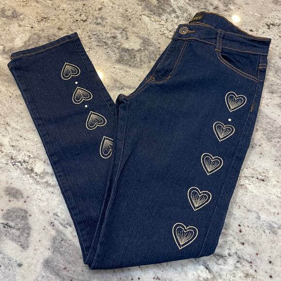 Heart Embroidered Flare Jeans 11/12 - Picture 1 of 5